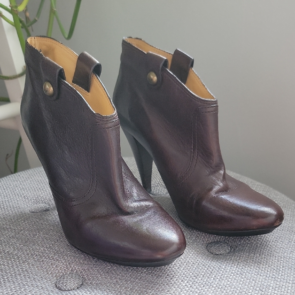 Coach Aliza Ankle Boots In Chocolate Brown Sz8